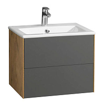 Тумба под раковину Aquaton Сохо 1A258001AJA00 60 графит софт /дуб веллингтон