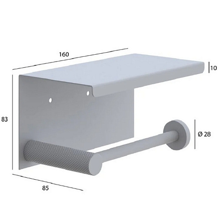 Держатель туалетной бумаги Boheme Uno 10971-CR с полкой, хром