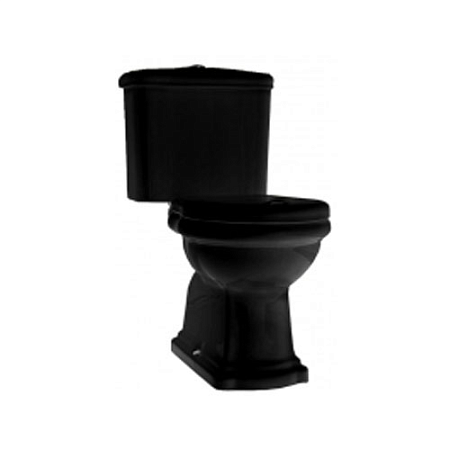 Унитаз-моноблок Kerasan Retro 101304nero горизонтальный выпуск, фурнитура бронза