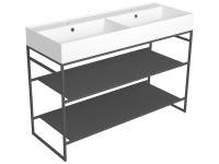 Консоль под раковину Simas Agile AGSA121 120x45.5 с полками, черный матовый