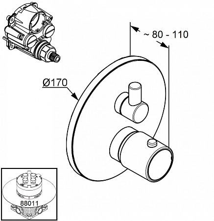 Термостат Kludi Zenta 388300545 для ванны с душем, хром