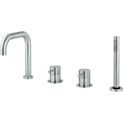 Смеситель Cisal Xion XI001260D1 на борт ванны, на 4 отверстия, нержавеющая сталь