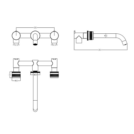 Смеситель Boheme Prestige 152-2-CR-PR для раковины, хром