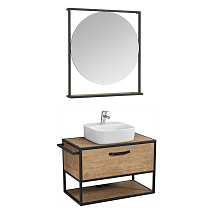 Мебель для ванной Aquaton Лофт Фабрик 1A242401LTDY0 80 с раковиной Одри Soft, дуб кантри