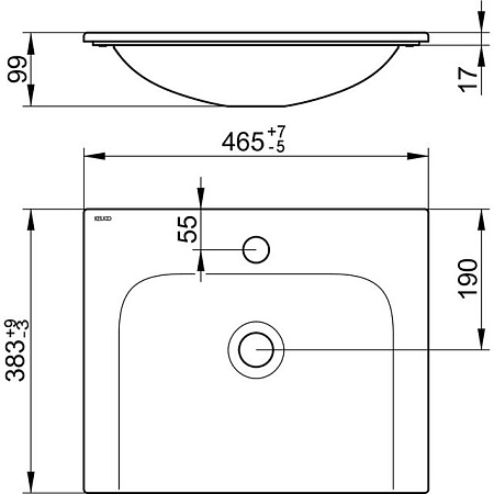 Мебельная раковина Keuco Plan 32930314601 46,5 см