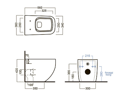 Чаша для унитаза приставного Hatria Next Y3AY01