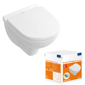 Унитаз подвесной Villeroy & Boch O.Novo 5688HR01 микролифт, альпийский белый Унитаз подвесной Villeroy & Boch O.Novo 5688HR01 микролифт, альпийский белый