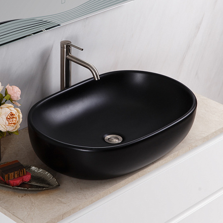 Раковина накладная BelBagno BB1084-H301 60x42x14 черный матовый