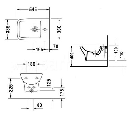 Биде подвесное Duravit Puravida 2247150000
