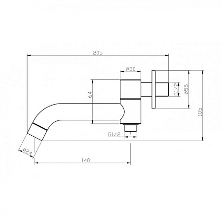 Излив BelBagno Ancona ANCONA-BCA-CRM хром