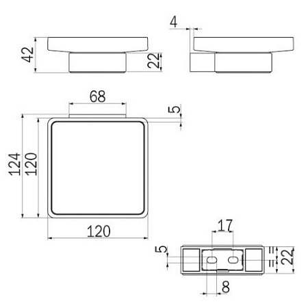Мыльница Inda Indissima A88110CR21 хром