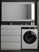 Мебель для ванной напольная El Fante Даллас 140 L 3 ящика, пленка, белый