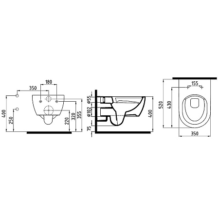 Унитаз подвесной beWash Melville HRKA052N3VE0W5SZ0 с системой микролифт, белый