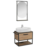 Мебель для ванной Aquaton Лофт Фабрик 1A242301LTDU0 65 с раковиной Одри Round, дуб эндгрейн