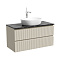 Тумба с раковиной и столешницей Sancos Snob R 100 SNR100CE+TT100A1X Beige Soft/Black Sky - фото 1