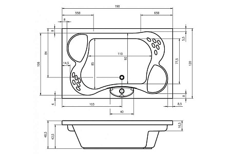 Ванна акриловая Riho Claudia BZ4200500000000 190x120