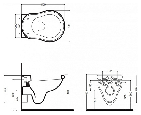Унитаз подвесной Migliore ML.BLL-25.140.BI с фурнитурой цвета хром