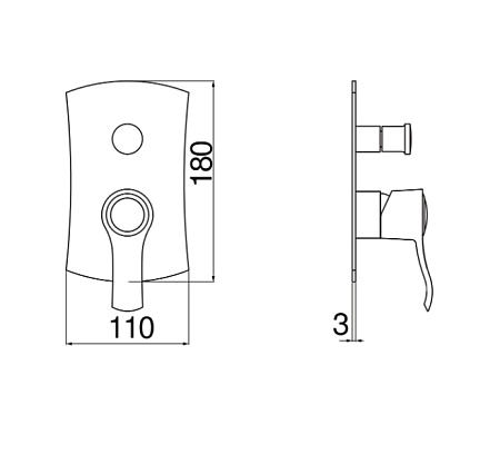 Смеситель Nobili Sofi SI98100/ECR для душа, хром