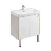 Тумба c раковиной Aquaton Сканди 1A278901SDB20 70 с дверками, белый/дуб верона