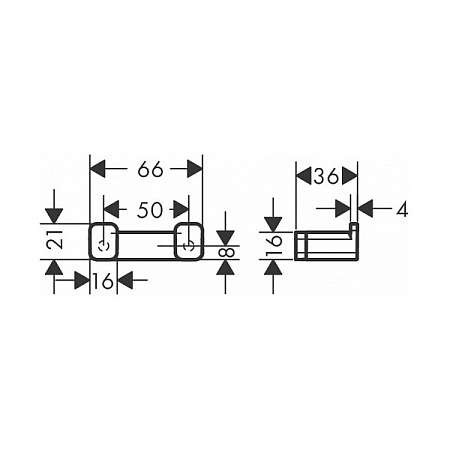 Крючок двойной Hansgrohe AddStoris 41755000 хром