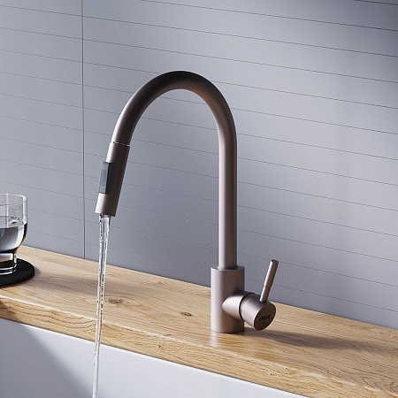 Смеситель Dorff Logic D3007511 для кухонной мойки сатин