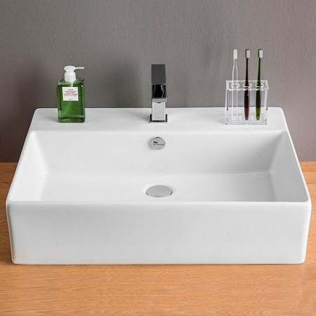 Раковина ArtCeram Quadro QUL003 белый глянцевый