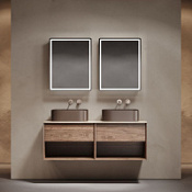 Мебель для ванной со столешницей Sancos Marmi 1.0 140 MR1.070ECH+TT140A2 дуб чарльстон/Kreman