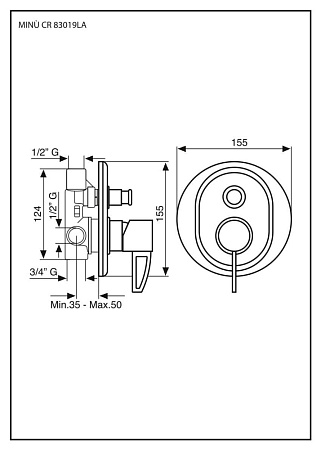 Смеситель Emmevi Minu 83019LACR для душа, хром
