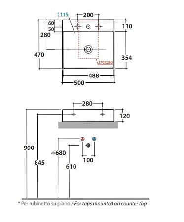 Раковина Globo T-Edge B6R51.BI 50х47 белый
