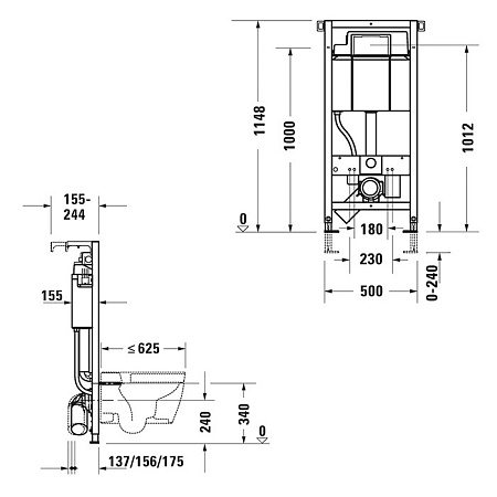 Система инсталляции Duravit DuraSystem WD1011000000 для подвесного унитаза