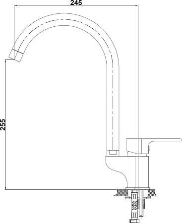 Смеситель GPD Atros MTE65-KG для кухонной мойки, кремовый