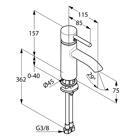 Смеситель Kludi Bozz 382900576 для раковины, хром