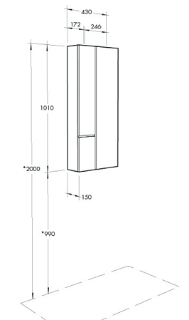 Шкаф Aquaton Мишель 1A244203MIX40 43 дуб эндгрейн/белый