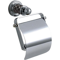 Держатель туалетной бумаги Boheme Murano 10901-CH-CR с крышкой, хром/шоколад