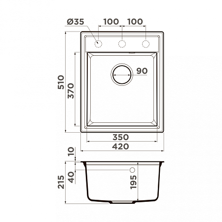 Кухонная мойка Omoikiri Daisen 42-GR 42х51 серый