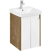 Тумба под раковину Aquaton Сканди 1A278701SDZ90 45 с дверками, белый/дуб рустикальный
