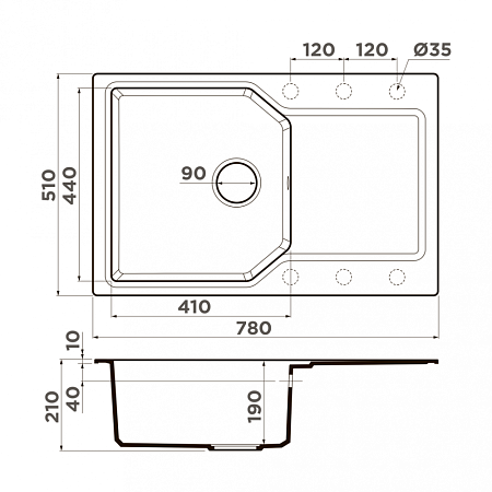 Кухонная мойка Omoikiri Yonaka 78-BE 78х51 ваниль