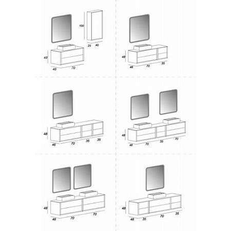 Тумба для комплекта Cezares Bellagio 54716  Rovere tabacco