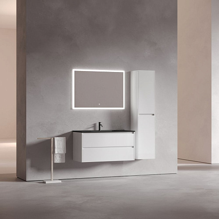 Тумба с раковиной Sancos Libra 100 LB100W белый/черный