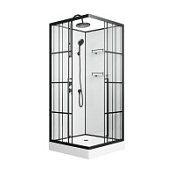 Душевая кабина Niagara Standart ST100/15QL/KL/BKT 100x100x225 черный матовый/прозрачный клетка Душевая кабина Niagara Standart ST100/15QL/KL/BKT 100x100x225 черный матовый/прозрачный клетка