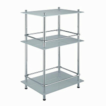 Полка WasserKRAFT K-4033 стеклянная, тройная, напольная, хром Полка WasserKRAFT K-4033 стеклянная, тройная, напольная, хром