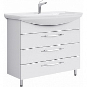 Тумба под раковину Aqwella Аллегро Agr.01.10/3 105 напольная, 3 ящика, белая