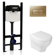 Комплект 4в1 инсталляции с WC и клавишей Valsir KIT VSMG 7212 Slim P1 белый/золото матовое Комплект 4в1 инсталляции с WC и клавишей Valsir KIT VSMG 7212 Slim P1 белый/золото матовое