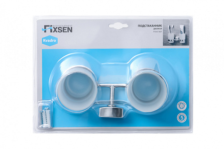 Подстаканник двойной Fixsen Kvadro FX-61307 хром