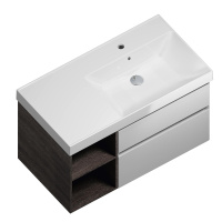 Тумба с раковиной Kerama Marazzi Cubo CUB.90Rh\WHT.M 90 правая, с открытой полкой, белый матовый