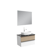 Мебель для ванной со столешницей Sancos Delta DL80W+TT80A1X дуб светлый/белый/Black Sky