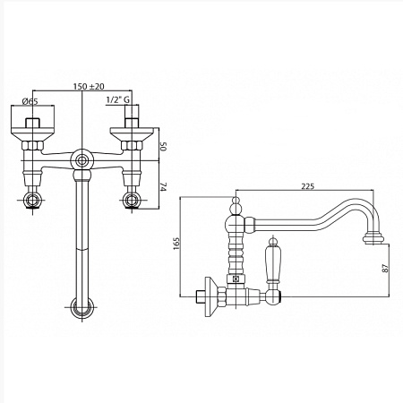 Смеситель Cezares First FIRST-LLP-03/24-Bi для кухни