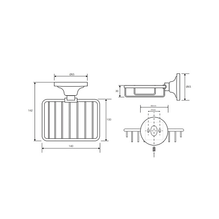 Мыльница Bemeta Retro 144208168 золото/хром