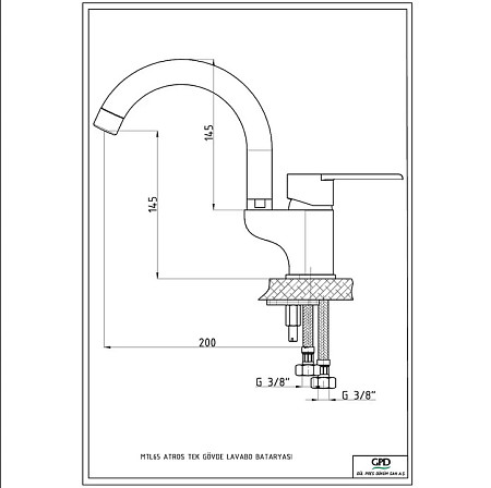 Смеситель GPD Atros MTL65 для кухонной мойки