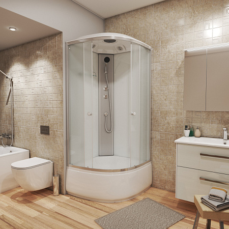 Душевая кабина Niagara Eco 7307 80x80x215 стекло матовое/профиль серебро